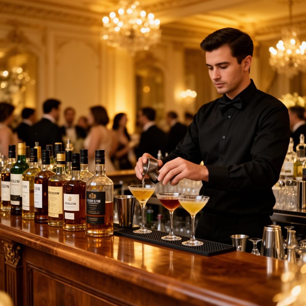 Bar montado em evento elegante