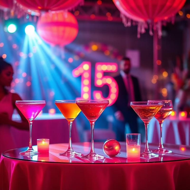 Festa de 15 anos com coquetéis
